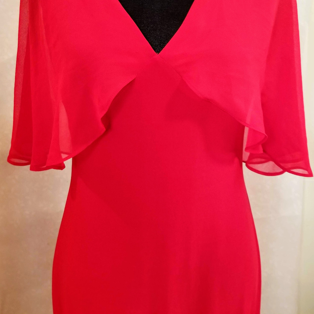 Lauren Ralph Lauren Georgette Gown Parlor - Red - Picture 3 of 8